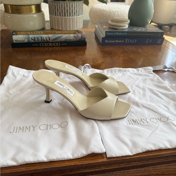 NEW Jimmy Choo Women's Skye 70 Block Heel Snake Embossed Sandals 
with dust bags - Picture 16 of 16